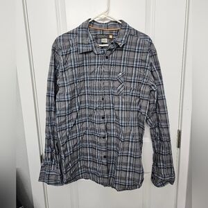 MENS QUIKSILVER haymaker PLAID LONG SLEEVE BUTTON UP SHIRT Large
